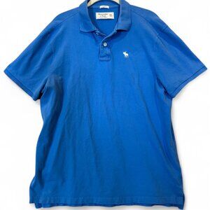 Abercrombie & Fitch Blue Classic Fit Polo Shirt Moose Logo Embroidery XXL